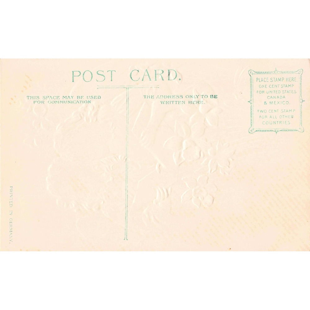 Easter Postcard Embossed Angels Reading Book Daffodils Flowers c1910 Antique - Picture 2 of 2